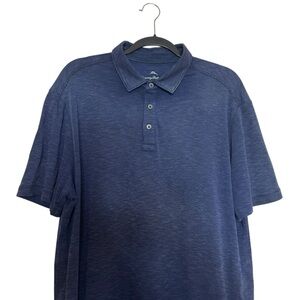 Tommy Bahama Polo Shirt Mens Large Blue Island Zone Performance Golf Marlin Logo